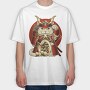 Cat Samurai Armor, Tricou Oversize Barbati (Unisex)