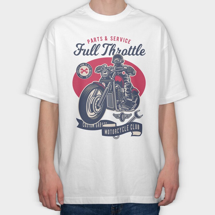 Full Throttle Garage, Tricou Oversize Barbati (Unisex)