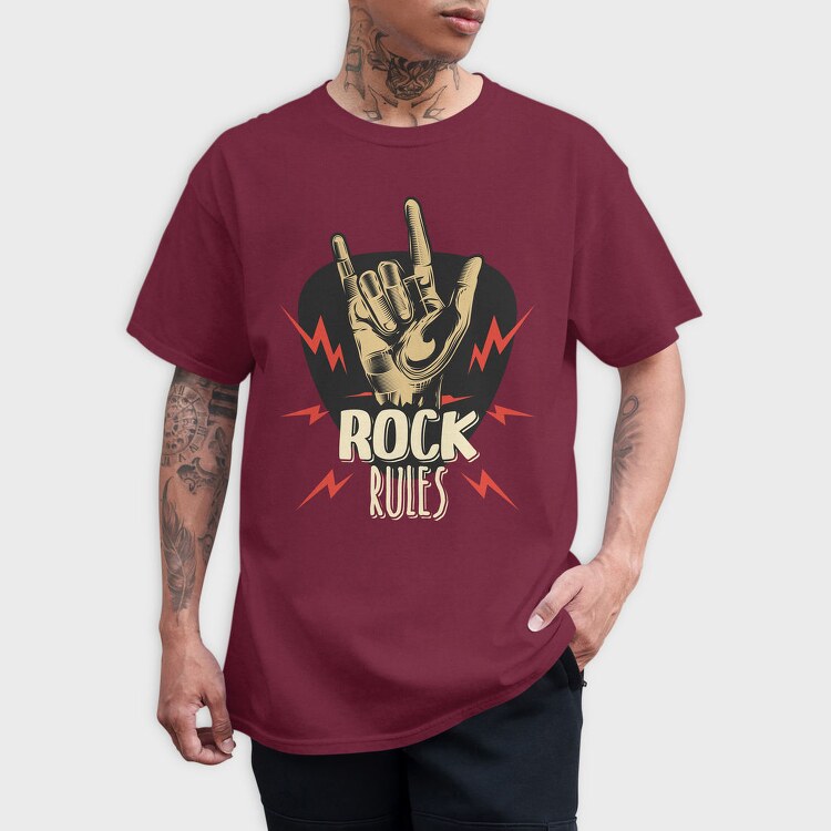 Rock On Rules, Tricou Barbati (Unisex)