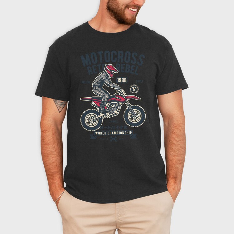 Motocross Rebel Race, Tricou Barbati (Unisex)