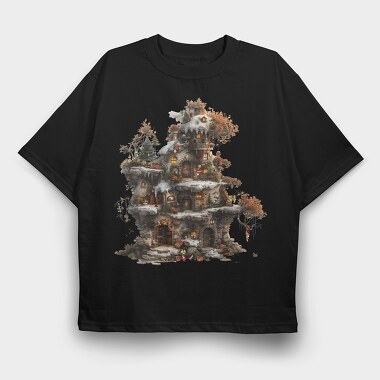 Christmas Fairy Tower, Tricou Oversize Barbati (Unisex)
