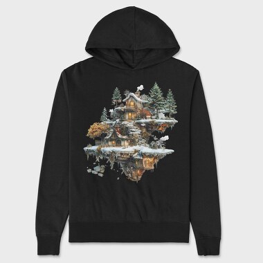 Christmas Fairy Treehouse, Hanorac Oversize Barbati (Unisex)