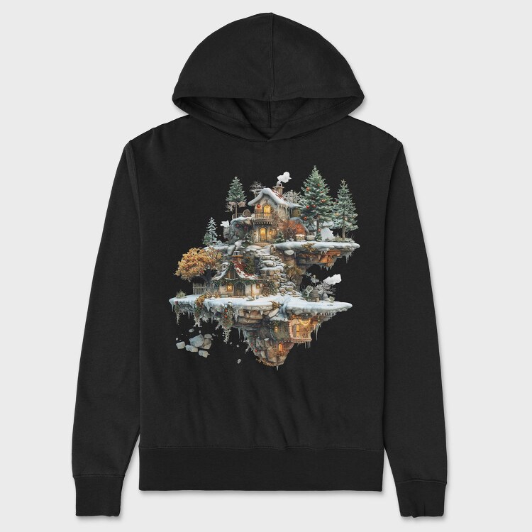Christmas Fairy Treehouse, Hanorac Oversize Barbati (Unisex)