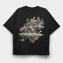 Christmas Fairy Treehouse, Tricou Oversize Barbati (Unisex)