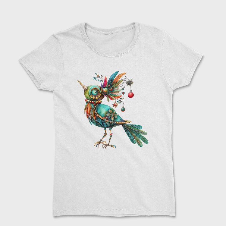 Christmas Feathered Bird, Tricou Femei