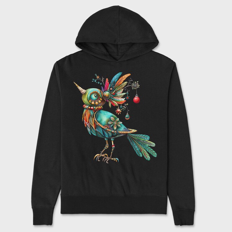 Christmas Feathered Bird, Hanorac Oversize Barbati (Unisex)