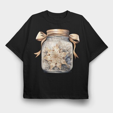 Christmas Floral Bow, Tricou Oversize Barbati (Unisex)