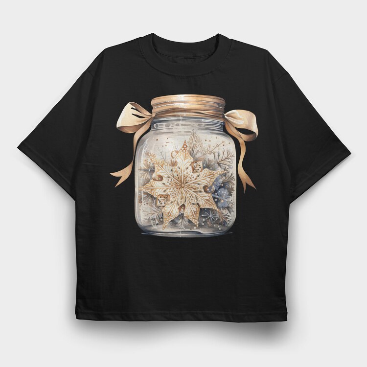 Christmas Floral Bow, Tricou Oversize Barbati (Unisex)