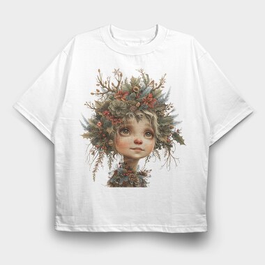 Christmas Flower Girl 101023467, Tricou Oversize Barbati (Unisex)