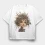 Christmas Flower Girl 101023467, Tricou Oversize Barbati (Unisex)