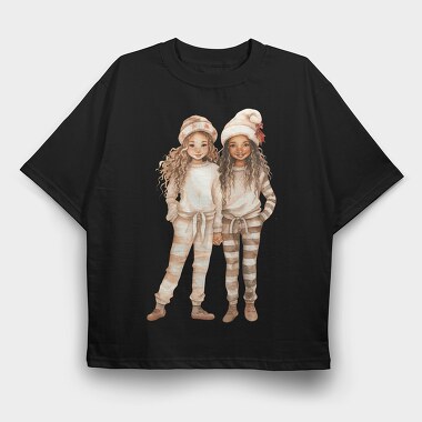 Christmas Friends Pajamas, Tricou Oversize Barbati (Unisex)