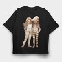 Christmas Friends Pajamas, Tricou Oversize Barbati (Unisex)