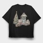 Christmas Front Porch, Tricou Oversize Barbati (Unisex)
