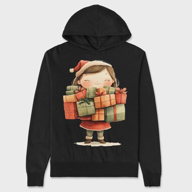 Christmas Gift Angel, Hanorac Oversize Barbati (Unisex)