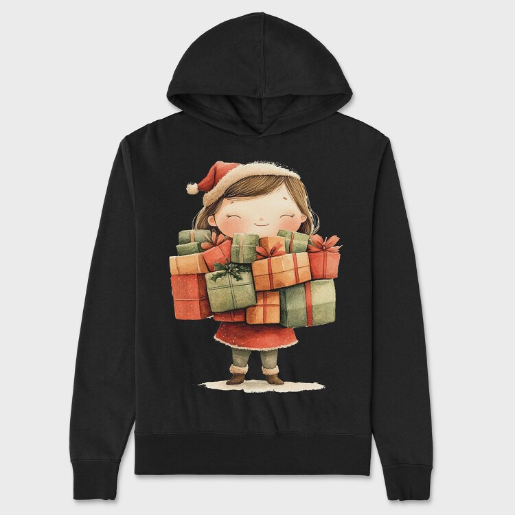 Christmas Gift Angel, Hanorac Oversize Barbati (Unisex)
