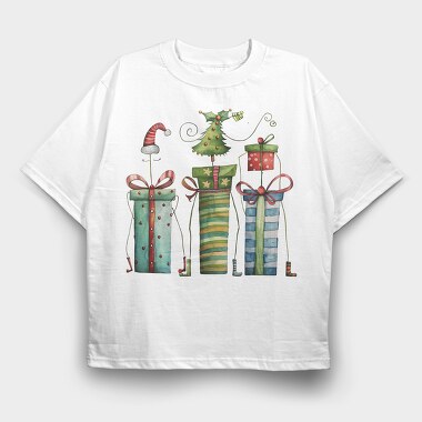 Christmas Gift Stack, Tricou Oversize Barbati (Unisex)