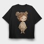 Christmas Ginger Pink Bunny, Tricou Oversize Barbati (Unisex)