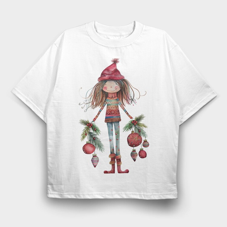 Christmas Girl Bells, Tricou Oversize Barbati (Unisex)