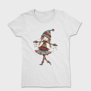 Christmas Girl Orange Beads, Tricou Femei