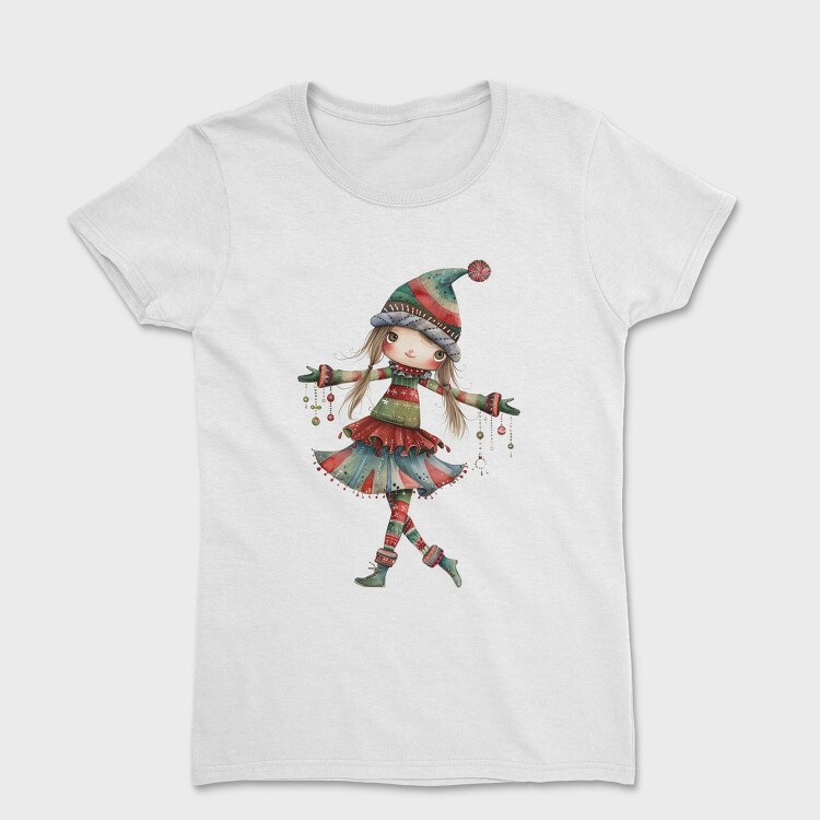 Christmas Girl Orange Beads, Tricou Femei