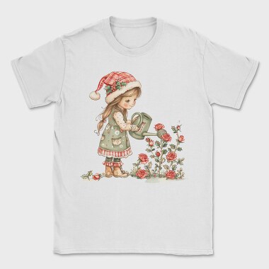 Christmas Girl Roses Garden, Tricou Barbati (Unisex)