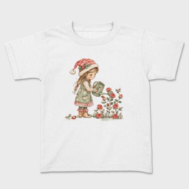 Christmas Girl Roses Garden, Tricou Copii