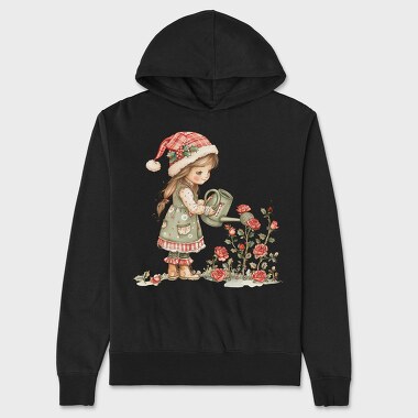 Christmas Girl Roses Garden, Hanorac Oversize Barbati (Unisex)