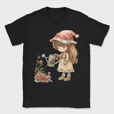 Christmas Girl Watering Can, Tricou Barbati (Unisex)