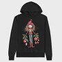 Christmas Girl With Decorations, Hanorac Oversize Barbati (Unisex)