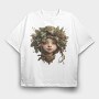 Christmas Girl Wreath, Tricou Oversize Barbati (Unisex)
