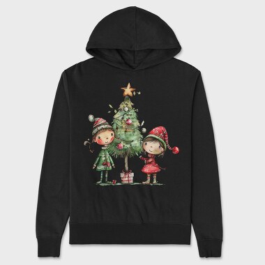 Christmas Girls Tree, Hanorac Oversize Barbati (Unisex)