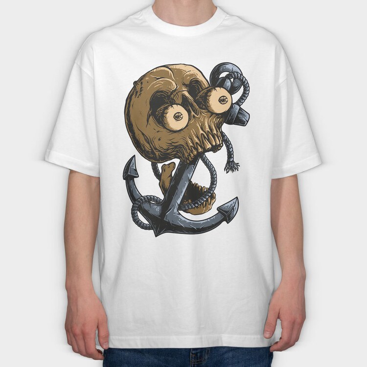 Skull Anchor, Tricou Oversize Barbati (Unisex)