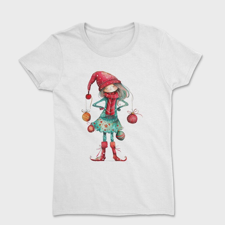 Christmas Gnome Girl, Tricou Femei