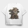 Christmas Gnome Treehouse, Tricou Oversize Barbati (Unisex)