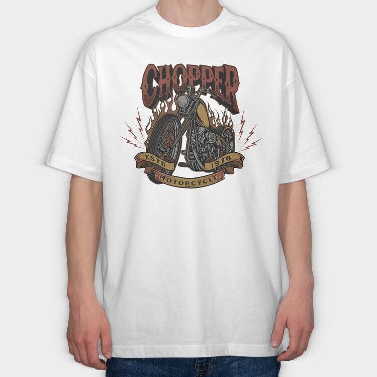 Chopper 1976, Tricou Oversize Barbati (Unisex)