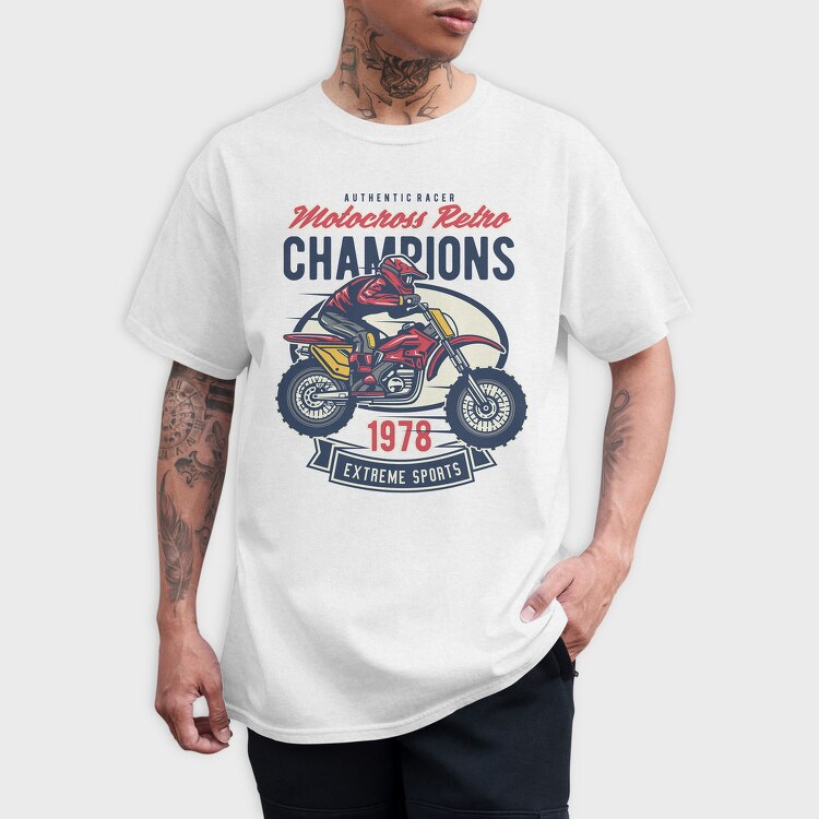 Motocross Retro Champions, Tricou Barbati (Unisex)