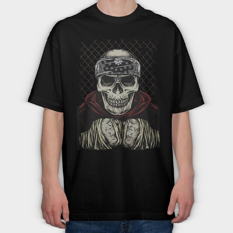 Skull Bandana Fence, Tricou Oversize Barbati (Unisex)