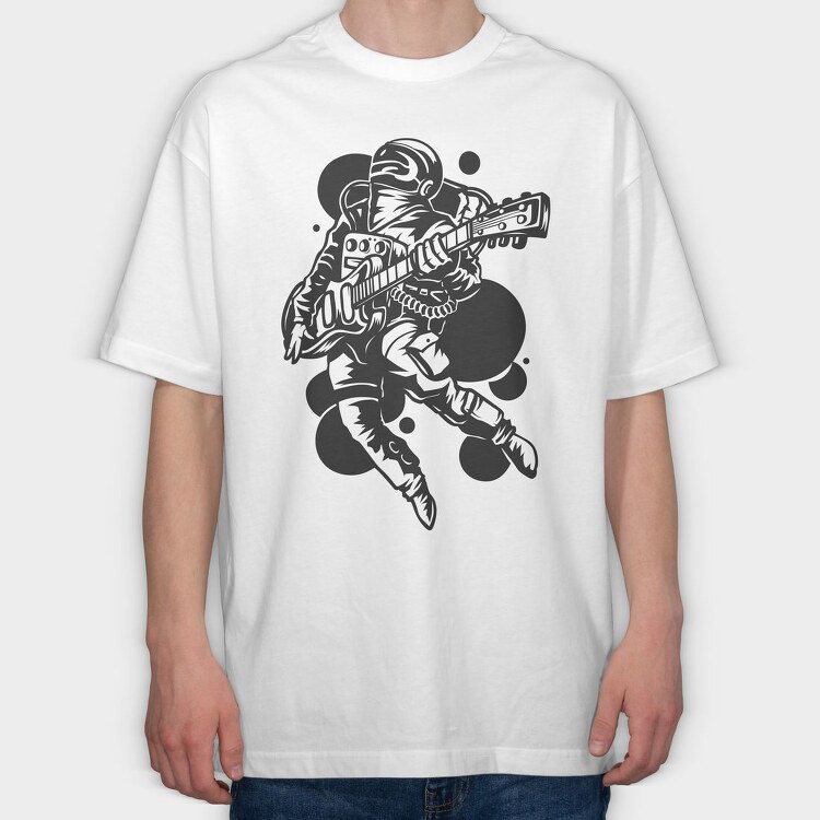 Rockin Guitar Ninja, Tricou Oversize Barbati (Unisex)