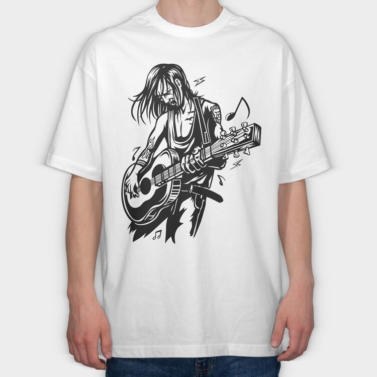 Rockstar Guitar Solo, Tricou Oversize Barbati (Unisex)