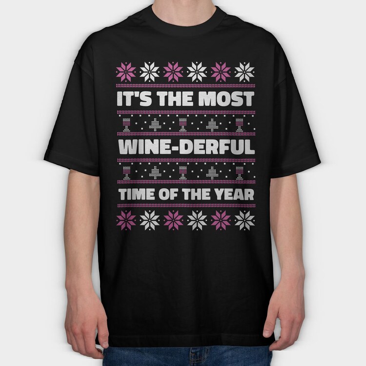 Ugly Sweater Wine, Tricou Oversize Barbati (Unisex)