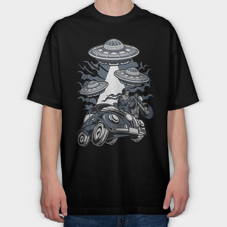 Alien Ride, Tricou Oversize Barbati (Unisex)