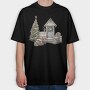Christmas Front Porch, Tricou Oversize Barbati (Unisex)
