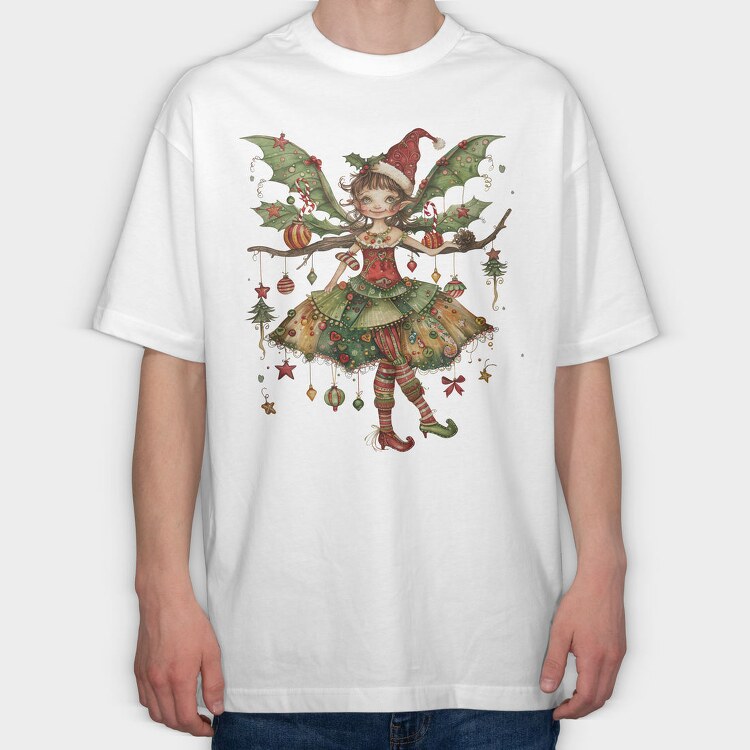 Christmas Fairy Jewels, Tricou Oversize Barbati (Unisex)