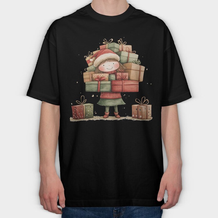 Christmas Girl Gifts, Tricou Oversize Barbati (Unisex)