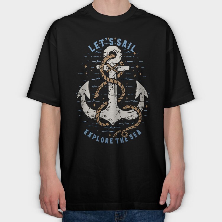Sail The Sea, Tricou Oversize Barbati (Unisex)