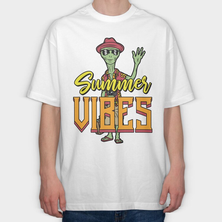 Alien Summer Vibes, Tricou Oversize Barbati (Unisex)