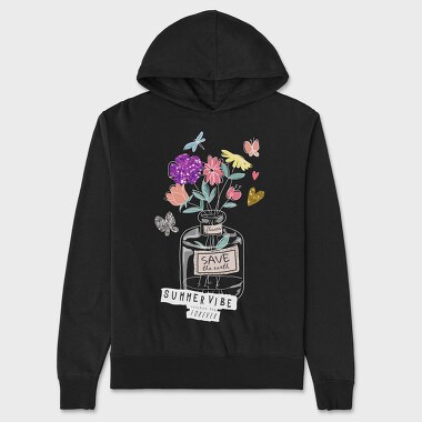 Summer Bouquet Vibes, Hanorac Oversize Barbati (Unisex)