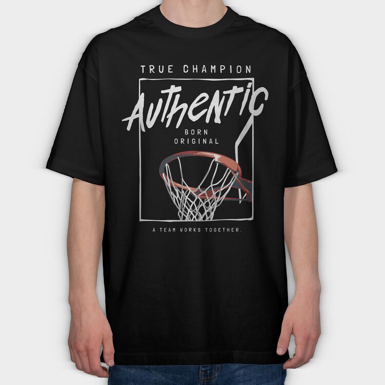 True Champion Authentic, Tricou Oversize Barbati (Unisex)