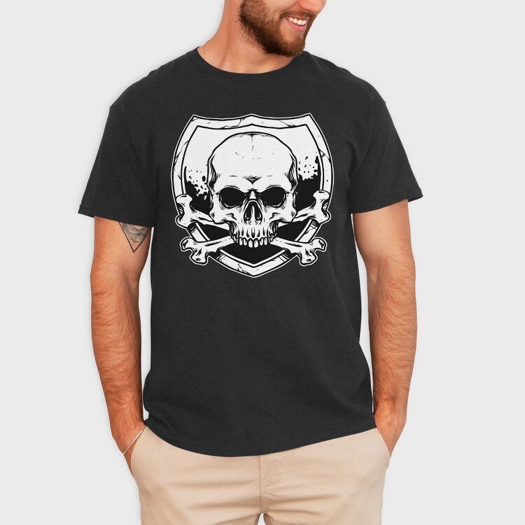 Skull Crossbones Shield, Tricou Barbati (Unisex)