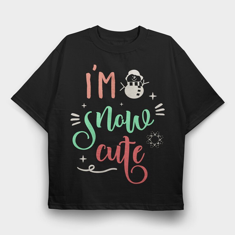 Snowy Cute Vibes, Tricou Oversize Barbati (Unisex)